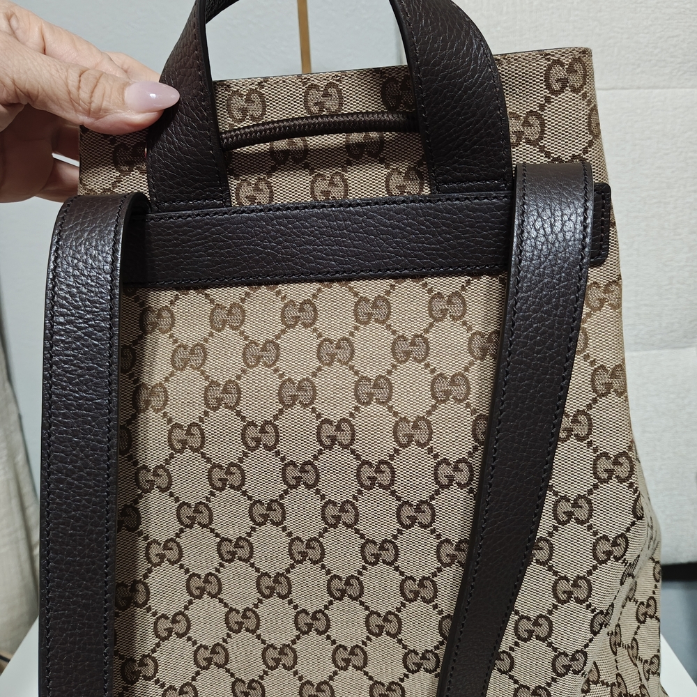 Gucci Brown Monogram Drawstring Backpack - image 3